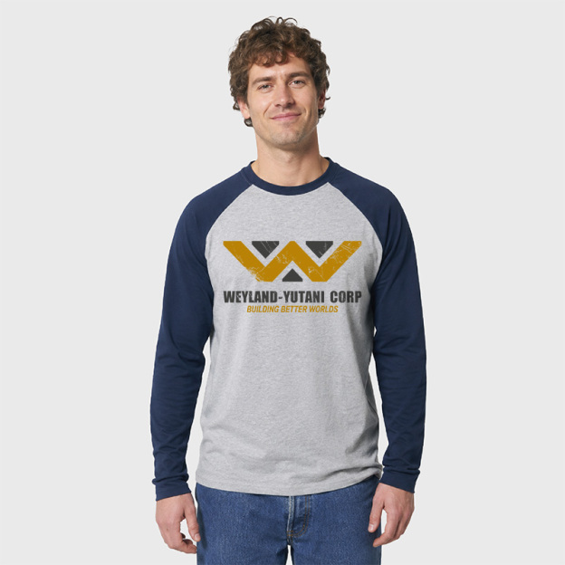 Weyland yutani Corp Geek Retro Raglan Long-Sleeve Tee