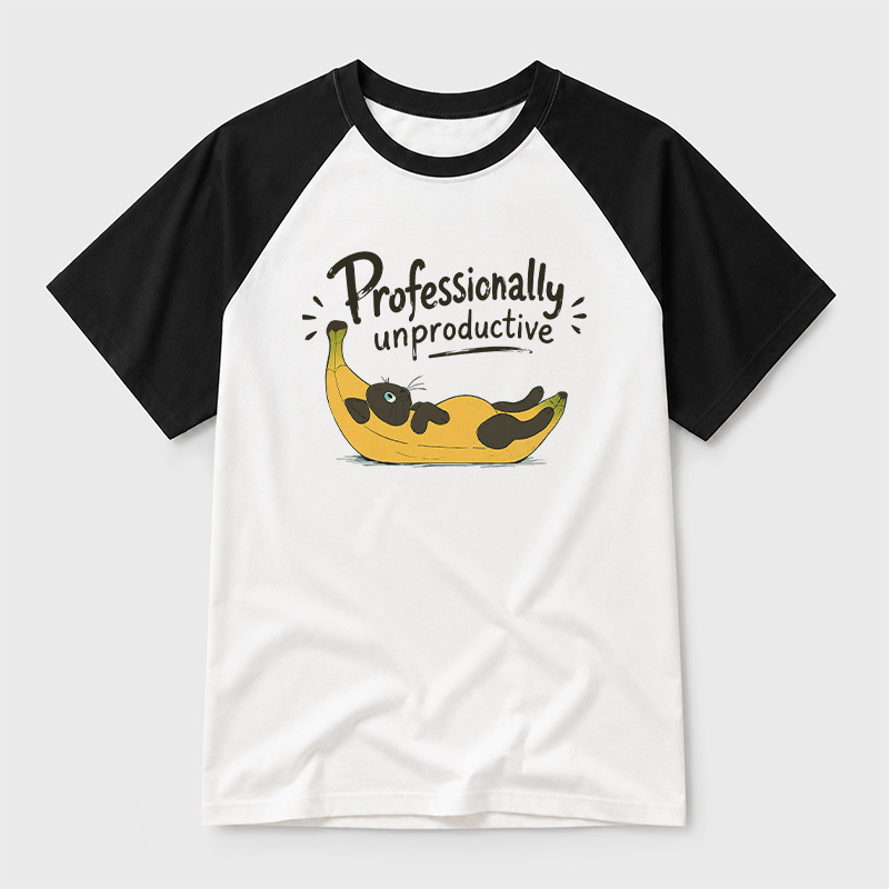 Professionally unproductive Geek Retro Raglan T-Shirt
