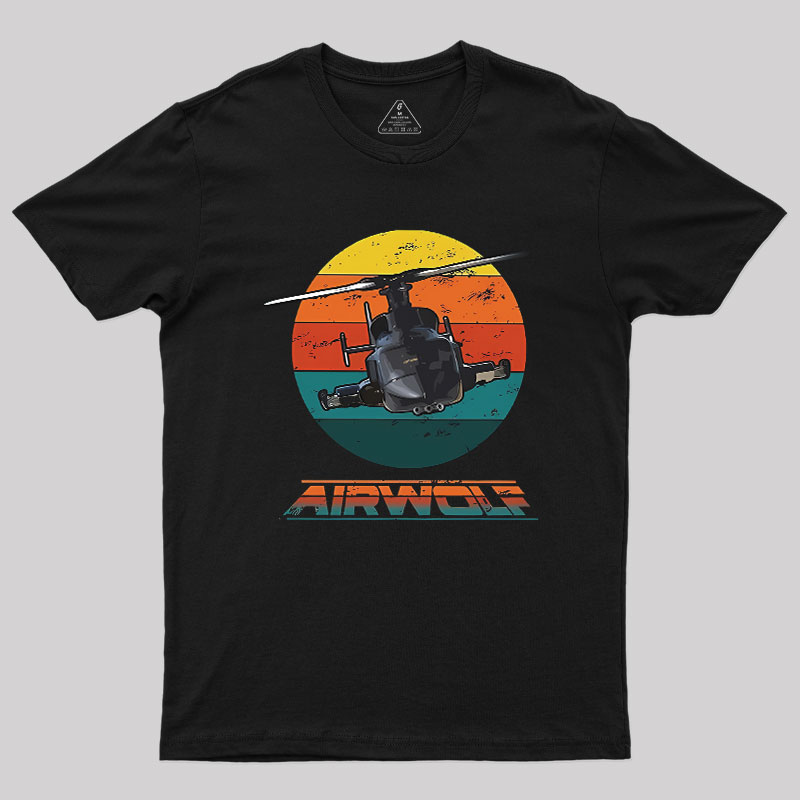 Airwolf Sunset 1980s Retro Geek T-Shirt
