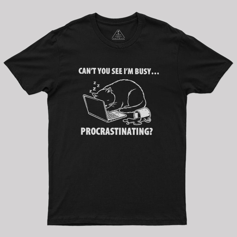 Procrastination Cat Geek T-Shirt