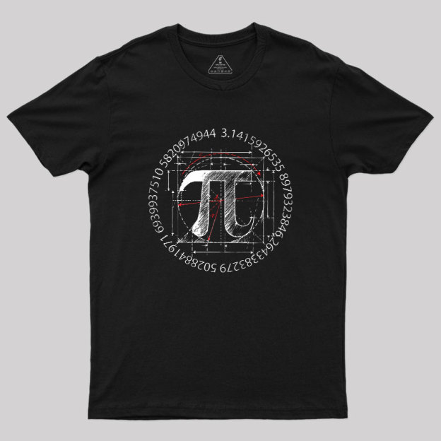 Pi Symbol Sketch Geek T-Shirt