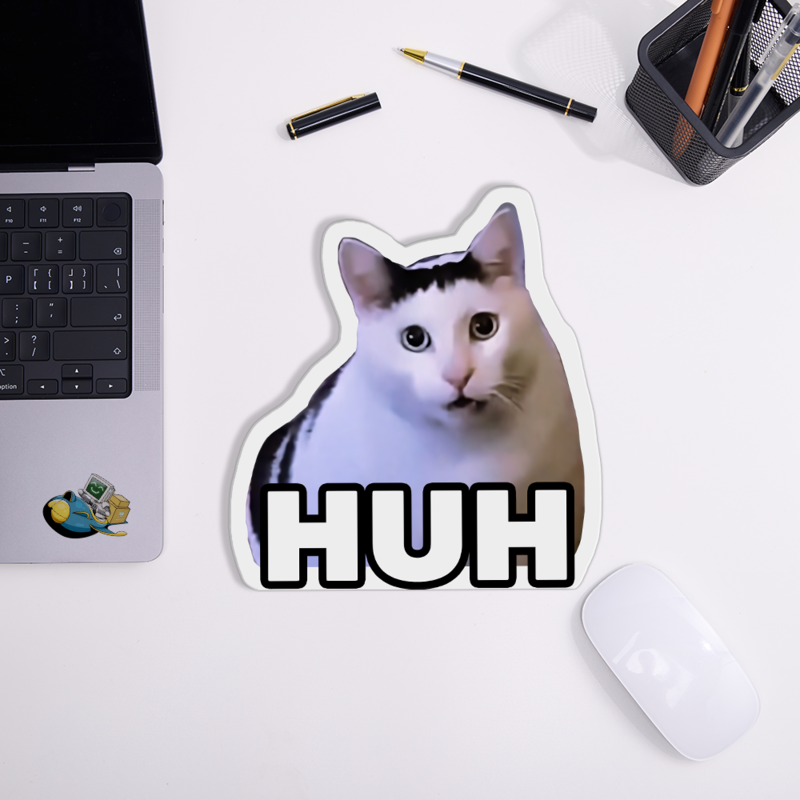 Huh Cat Meme Novelty Mouse Pad