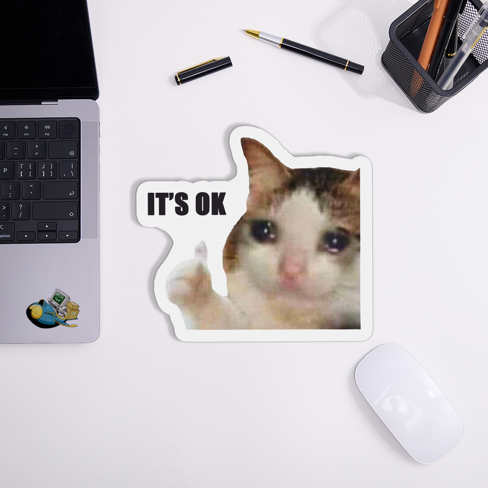 Funny Crying Cat Novelty Mouse Pad
