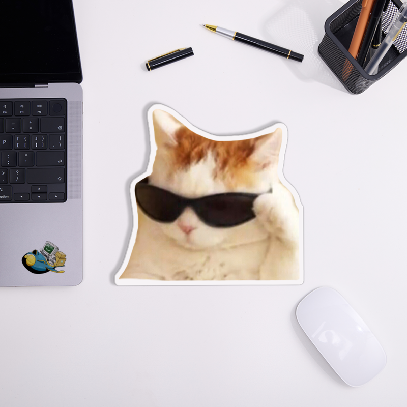 Cool Cat Meme Novelty Mouse Pad
