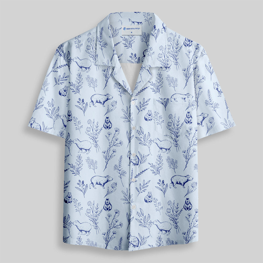 Capybara Button Up Pocket Shirt