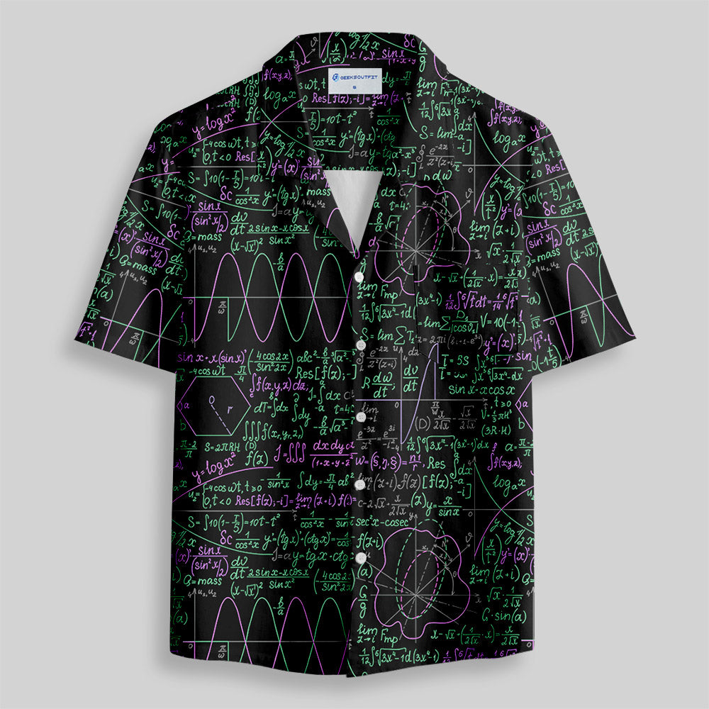 Math Function Curve Button Up Pocket Shirt