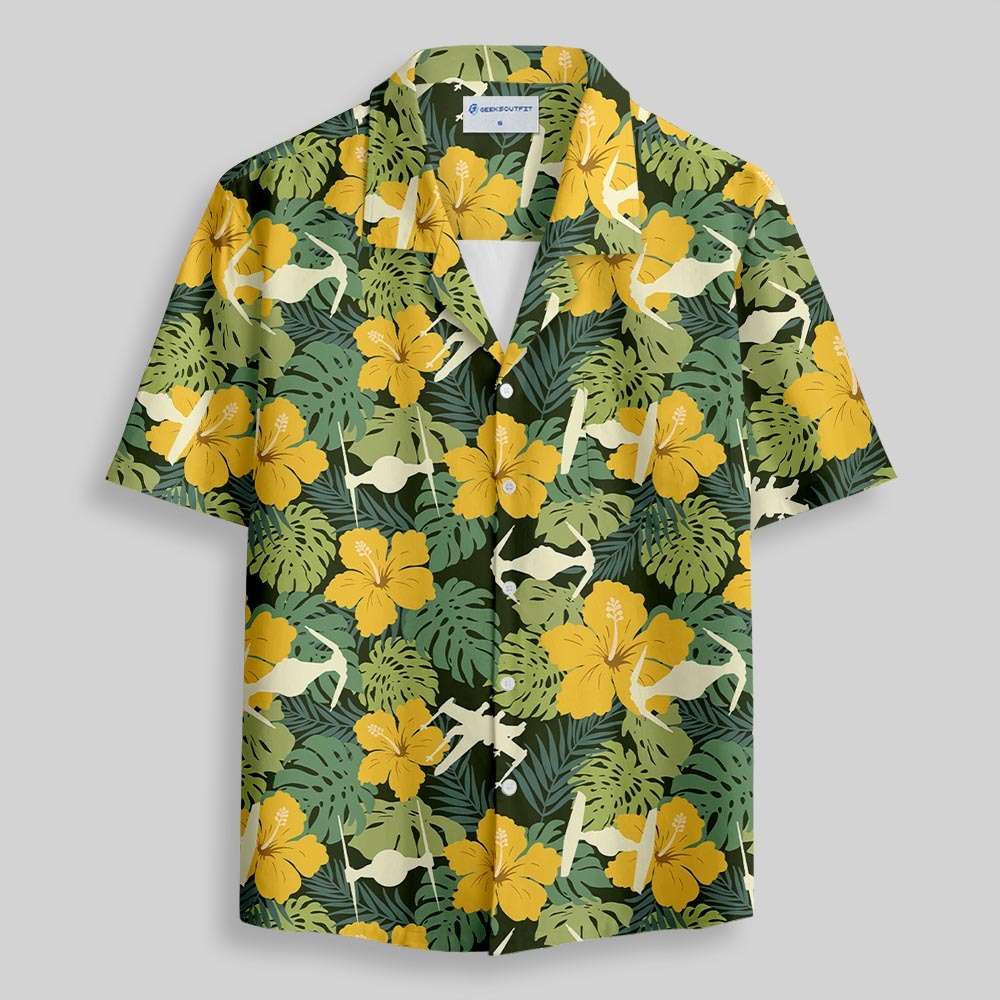 Tropical Starfighter Button Up Pocket Shirt