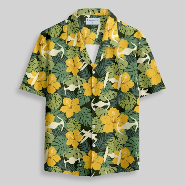 Tropical Starfighter Button Up Pocket Shirt