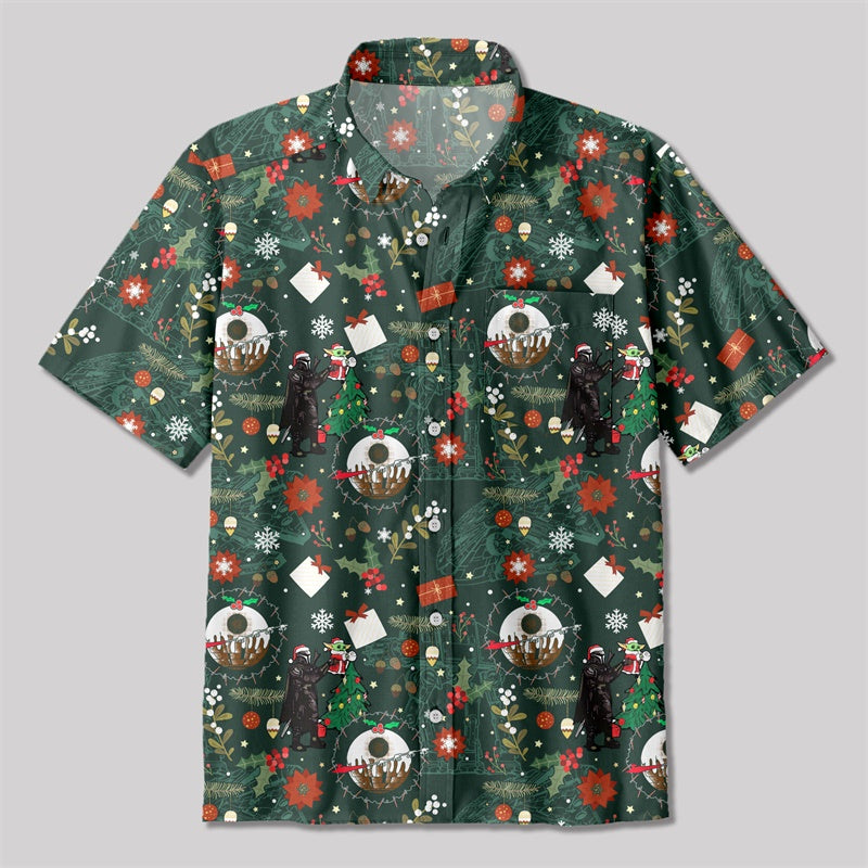 Christmas Scifi Wars Master Button Up Pocket Shirt