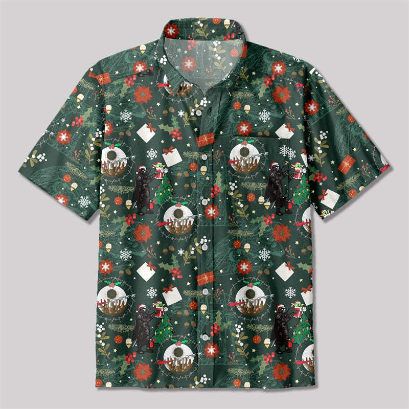 Geeksoutfit Christmas Star Wars Master Yoda Button Up Pocket Shirt for Sale