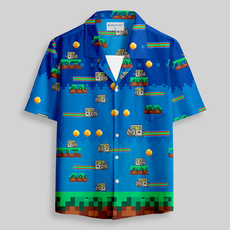 Nyan Cat Button Up Pocket Shirt