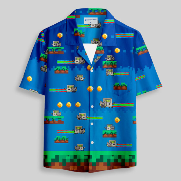 Nyan Cat Button Up Pocket Shirt