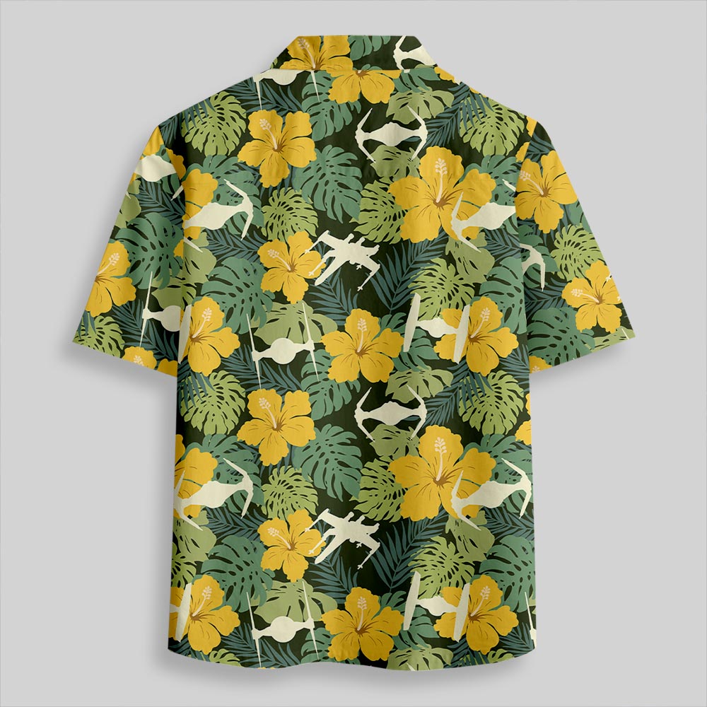 Tropical Starfighter Button Up Pocket Shirt