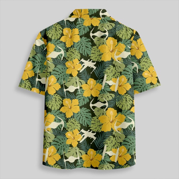 Tropical Starfighter Button Up Pocket Shirt