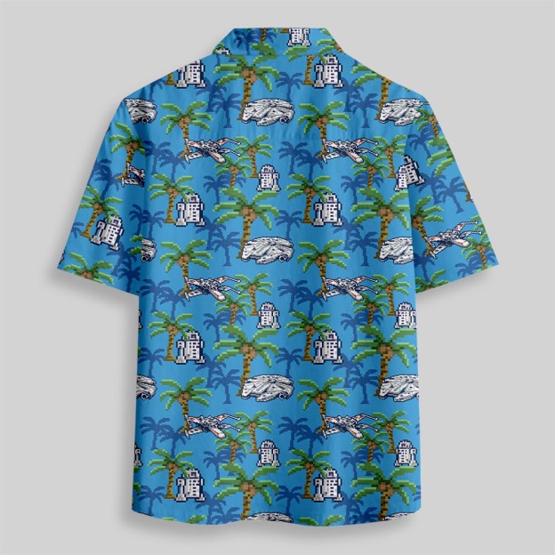 Pixel Starship Button Up Pocket Shirt