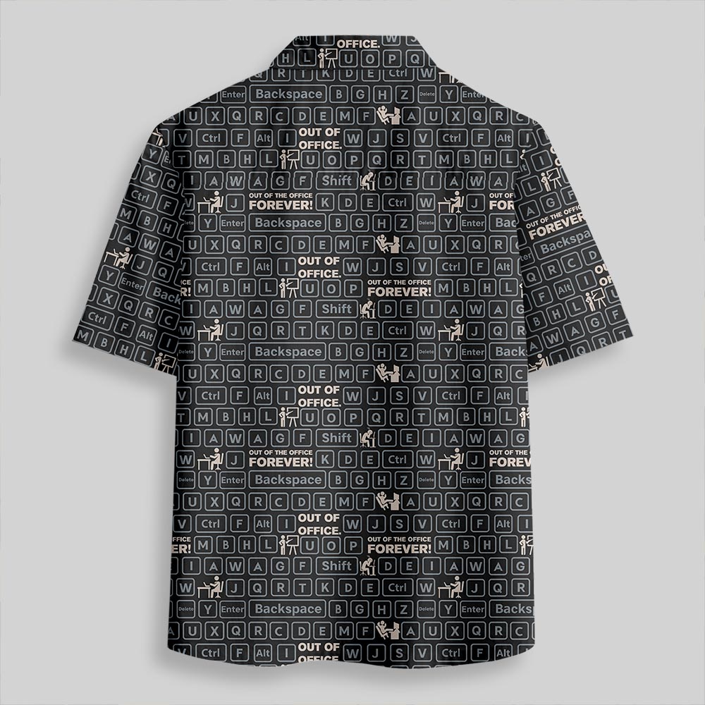 Out of Office Black Button Up Pocket Shirt