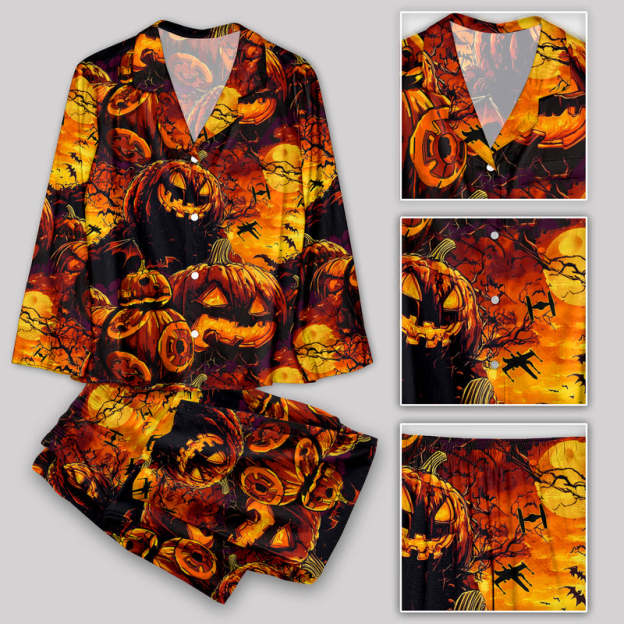 Halloween Pumpkin Lantern Pajama Sets