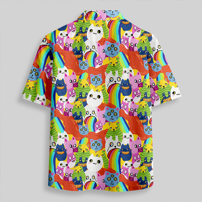 Exploding Cat Button Up Pocket Shirt