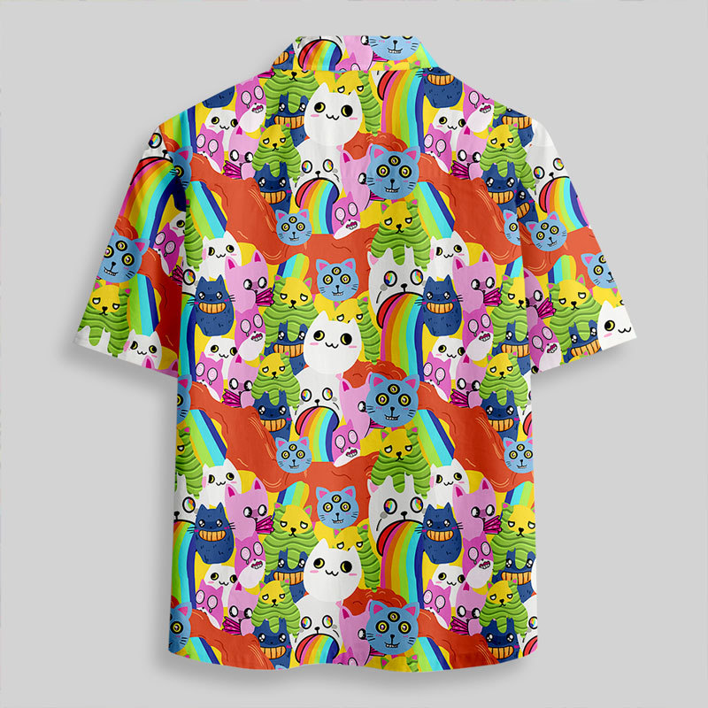 Exploding Cat Button Up Pocket Shirt