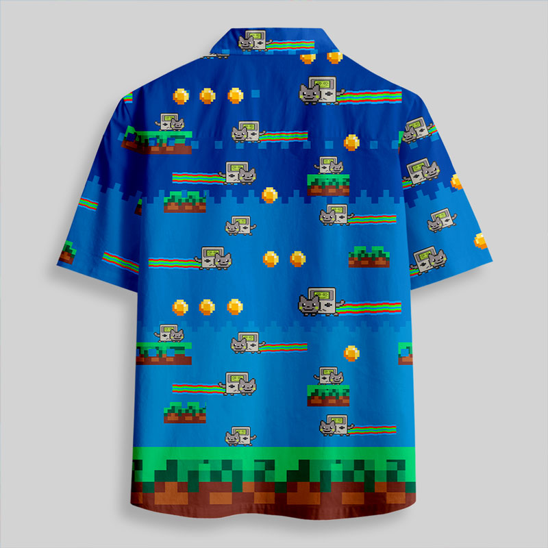 Nyan Cat Button Up Pocket Shirt