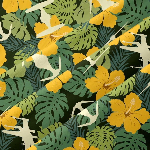 Tropical Starfighter Button Up Pocket Shirt