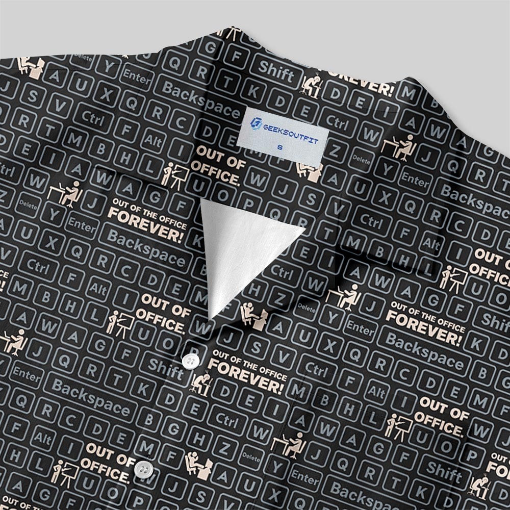 Out of Office Black Button Up Pocket Shirt