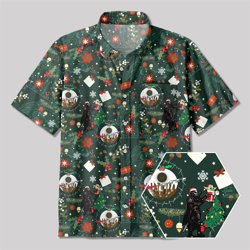 Christmas Scifi Wars Master Button Up Pocket Shirt