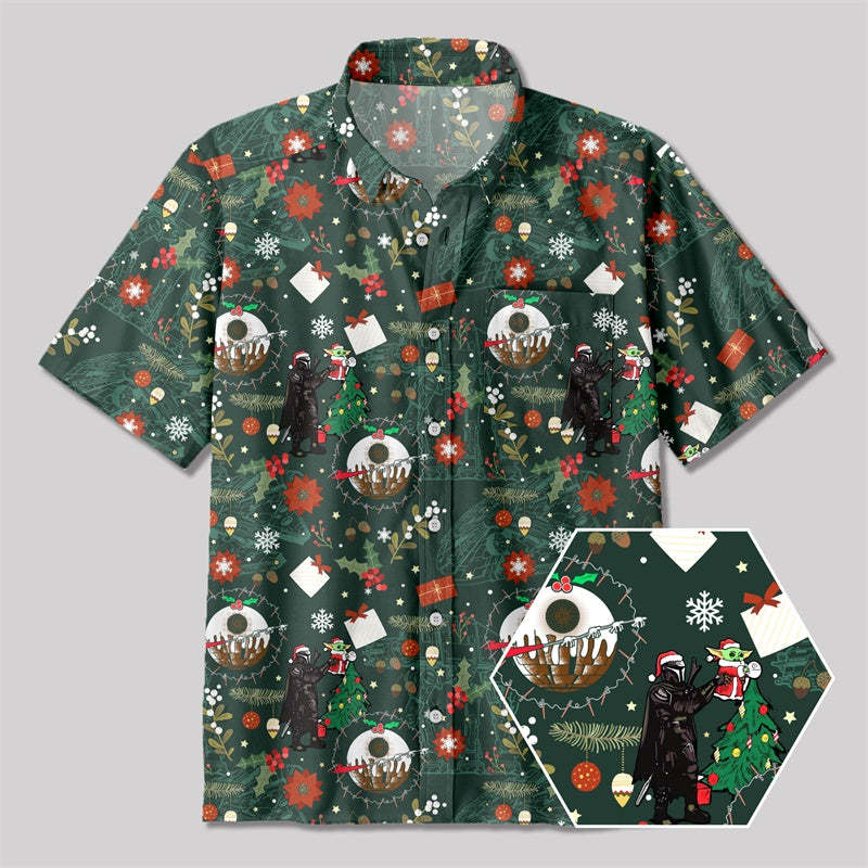 Christmas Scifi Wars Master Button Up Pocket Shirt