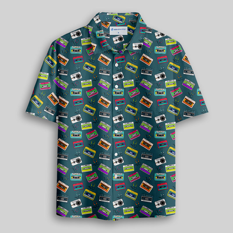 Vintage Cassette Button Up Pocket Shirt