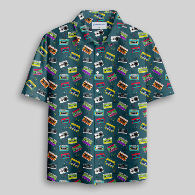 Vintage Cassette Button Up Pocket Shirt