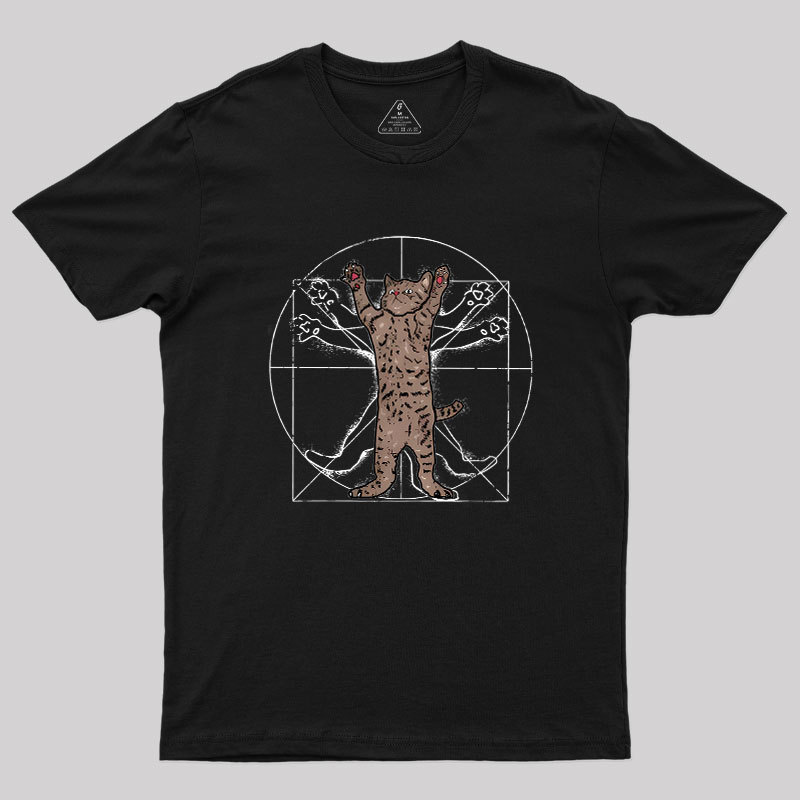 Vitruvian Cat Geek T-Shirt