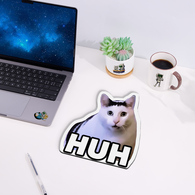 Huh Cat Meme Novelty Mouse Pad