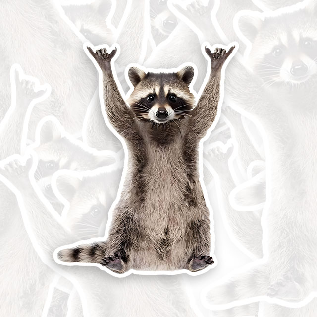 Raccoon Funny Geek Sticker