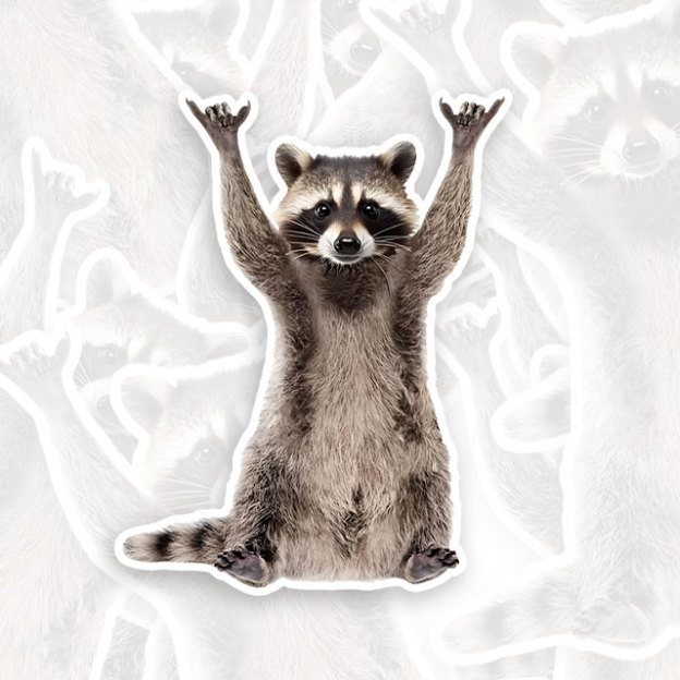 Raccoon Funny Geek Sticker
