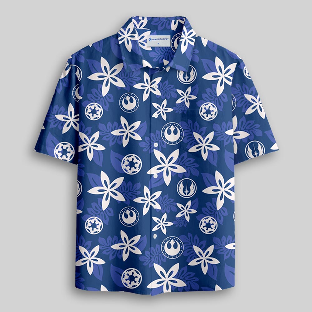 Rebel and Empire Blue Hawaii Button Up Pocket Shirt