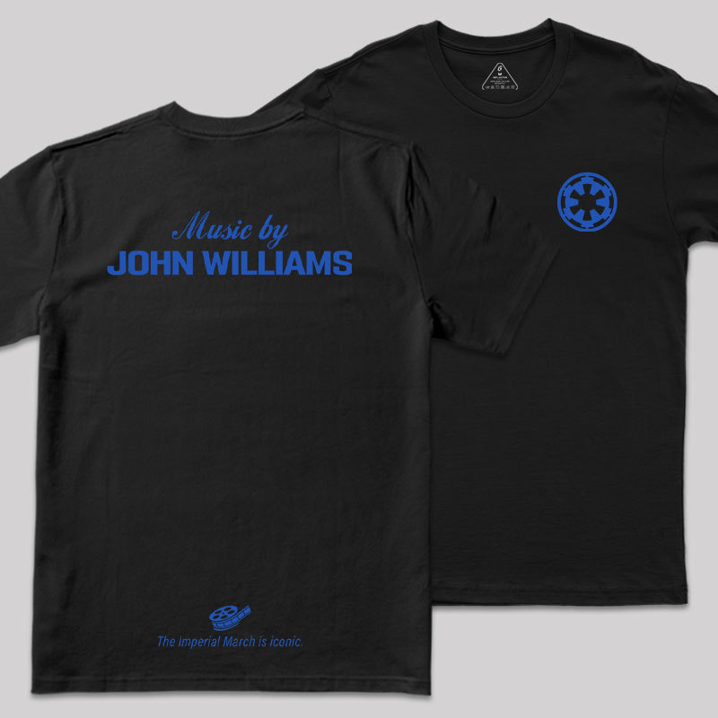 Music By John Williams Blue Front and Back Printed Geek T-Shirt