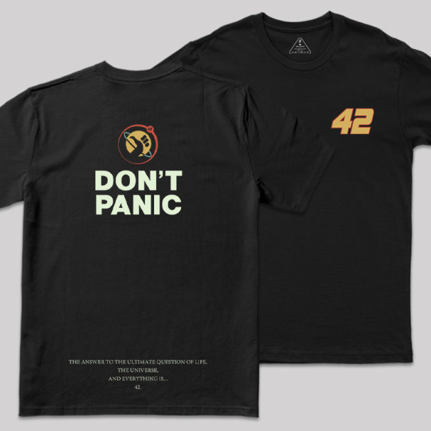 Don't Panic Front and Back Printed Geek T-Shirt