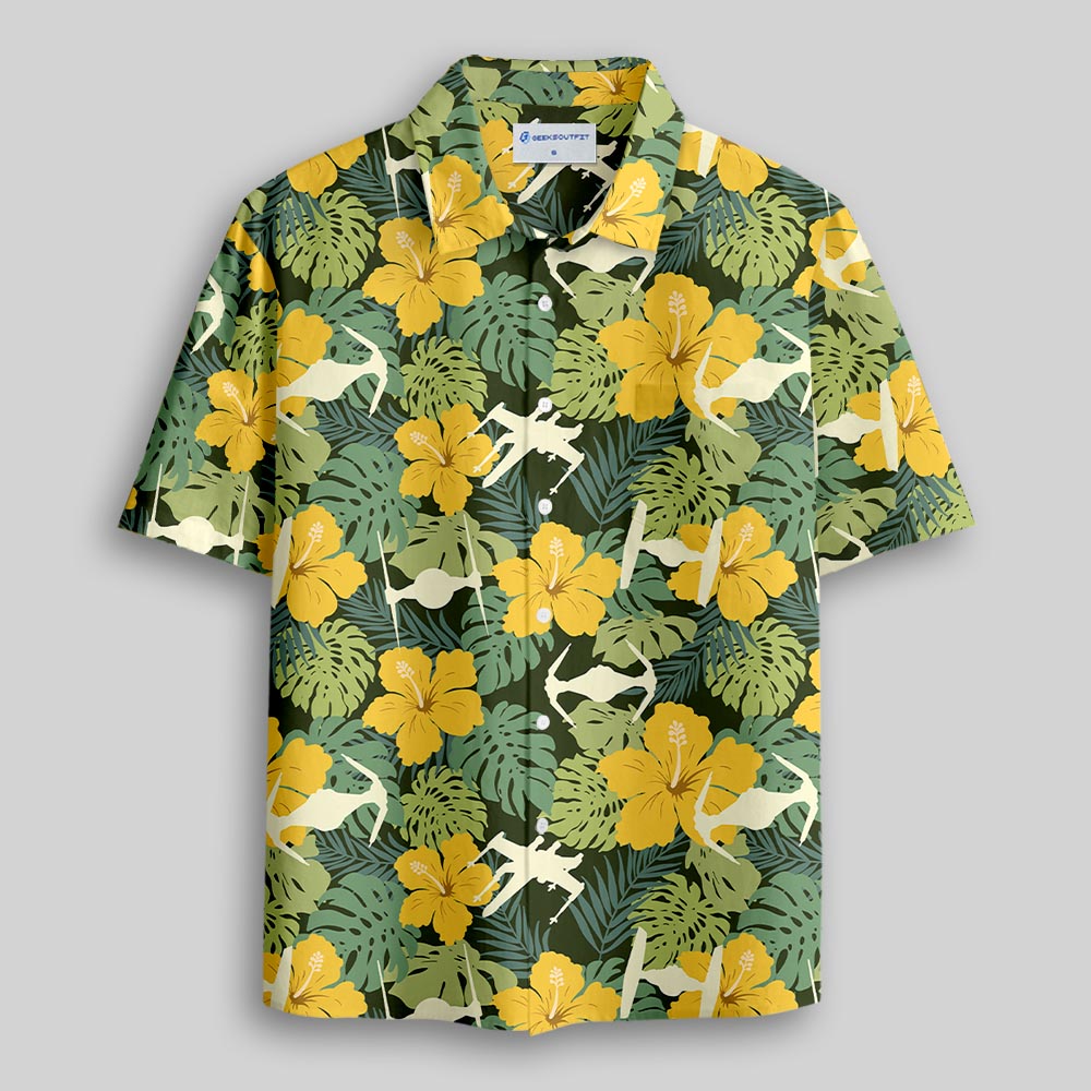 Tropical Starfighter Button Up Pocket Shirt