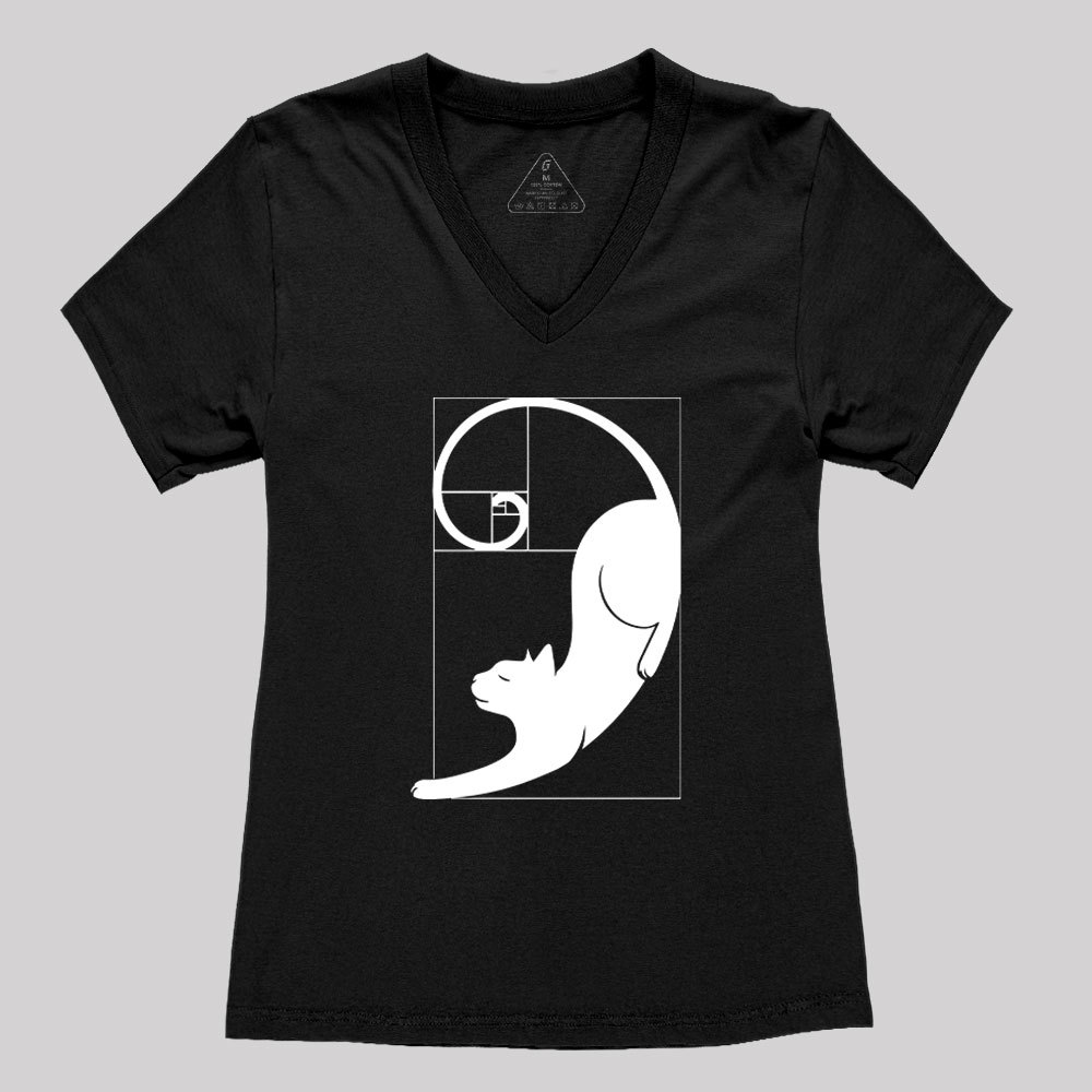 Fibonacci Kitty Women's V-Neck T-shirt