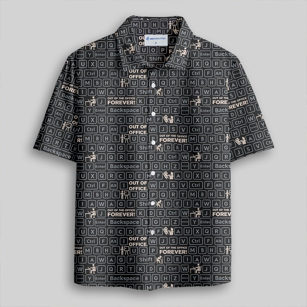 Out of Office Black Button Up Pocket Shirt
