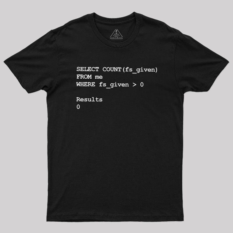 Funny SQL Programming Joke Geek T-Shirt