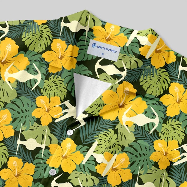 Tropical Starfighter Button Up Pocket Shirt