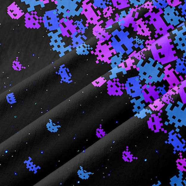 Space Pixels Button Up Pocket Shirt