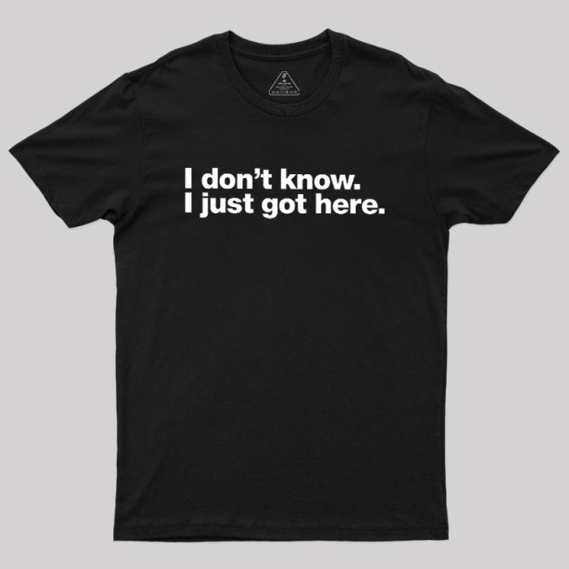 I Don't Know I Just Got Here Geek T-Shirt