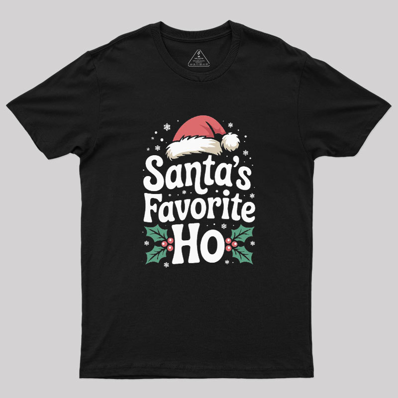 Funny Christmas Santa's Favorite Ho Naughty Geek T-Shirt
