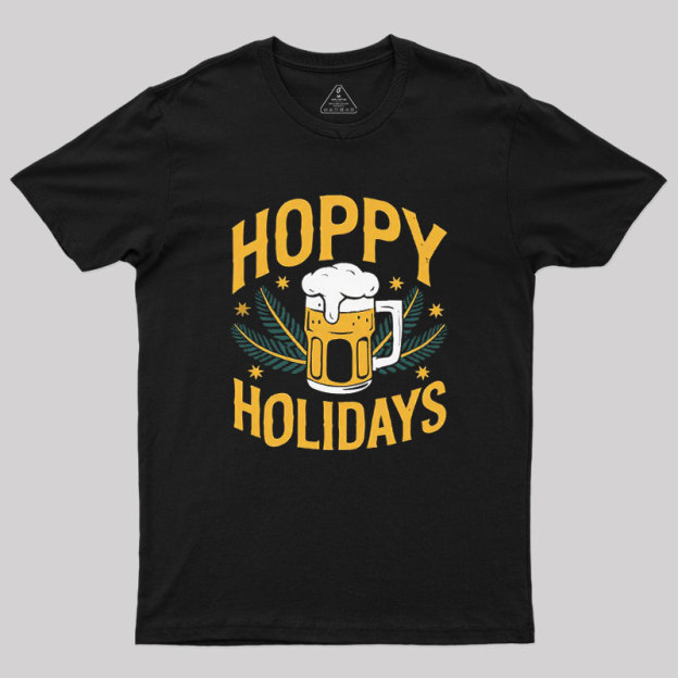 Hoppy Holidays Funny Santa Claus Beer Geek T-Shirt