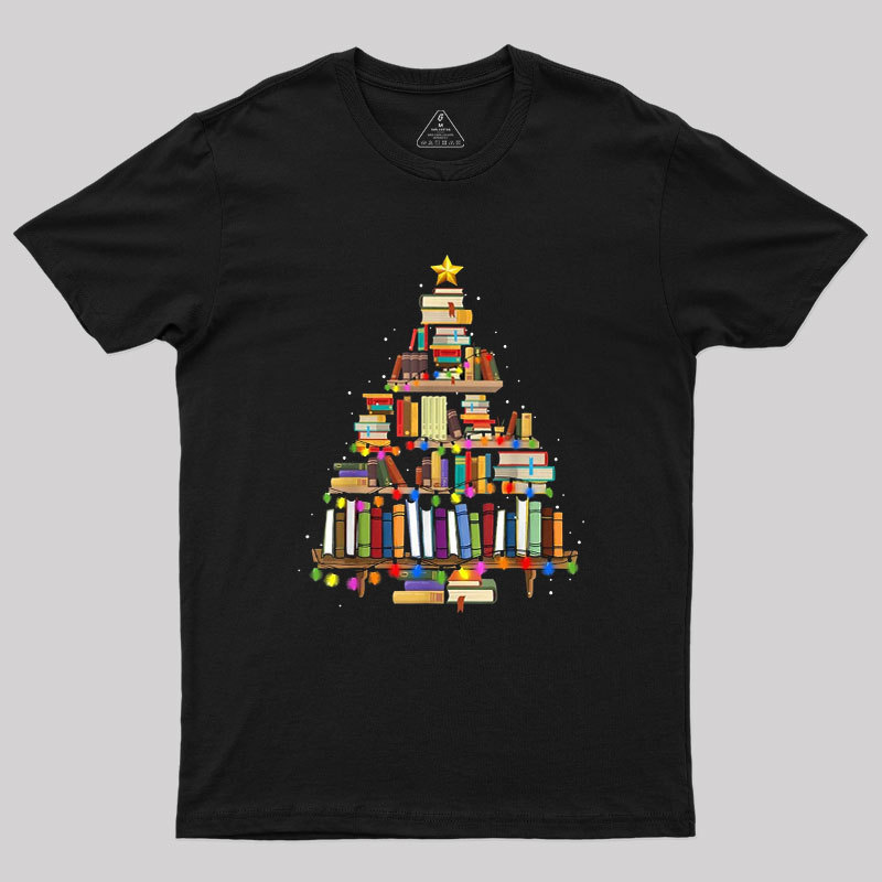 Book Tree Christmas Geek T-Shirt