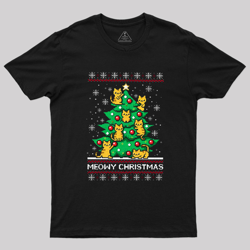 Meowy Christmas Geek T-Shirt