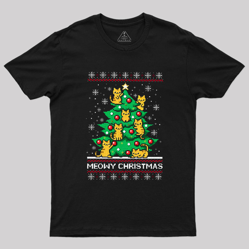 Meowy Christmas Geek T-Shirt