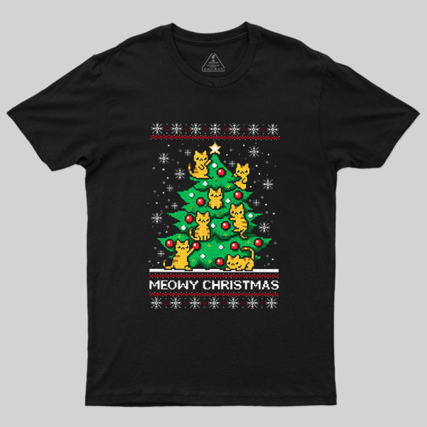 Meowy Christmas Geek T-Shirt
